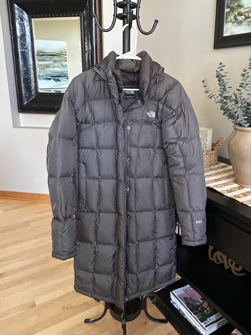 The North Face 600 Fill Down Long Hooded Parka Coat Women’s Medium Gray